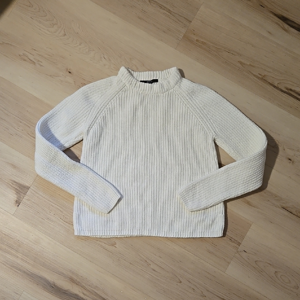Quince Cream Ribbed Knit Women's Sweater